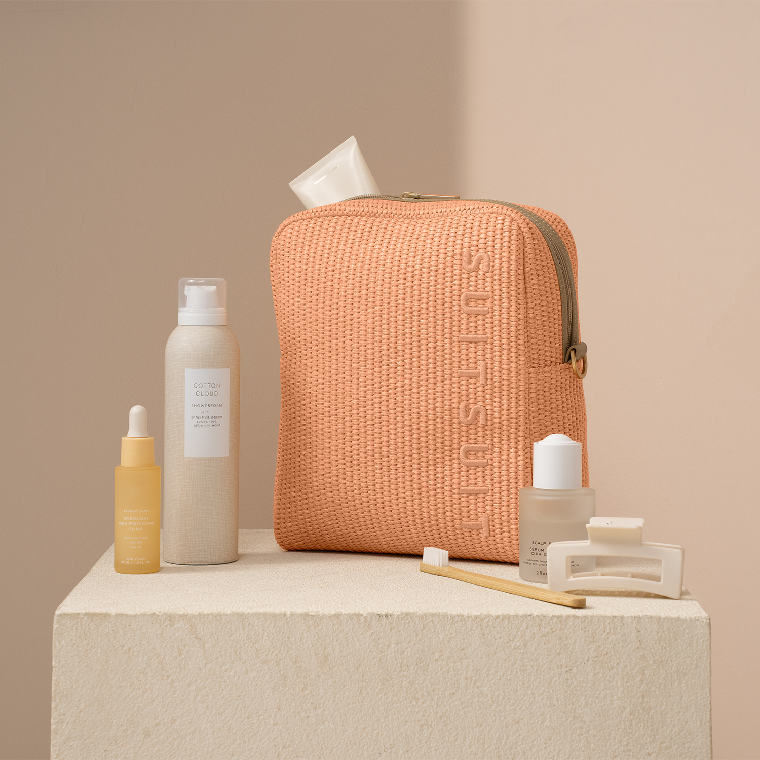 Fusion - Pale Orange - Upright Kulturtasche XL