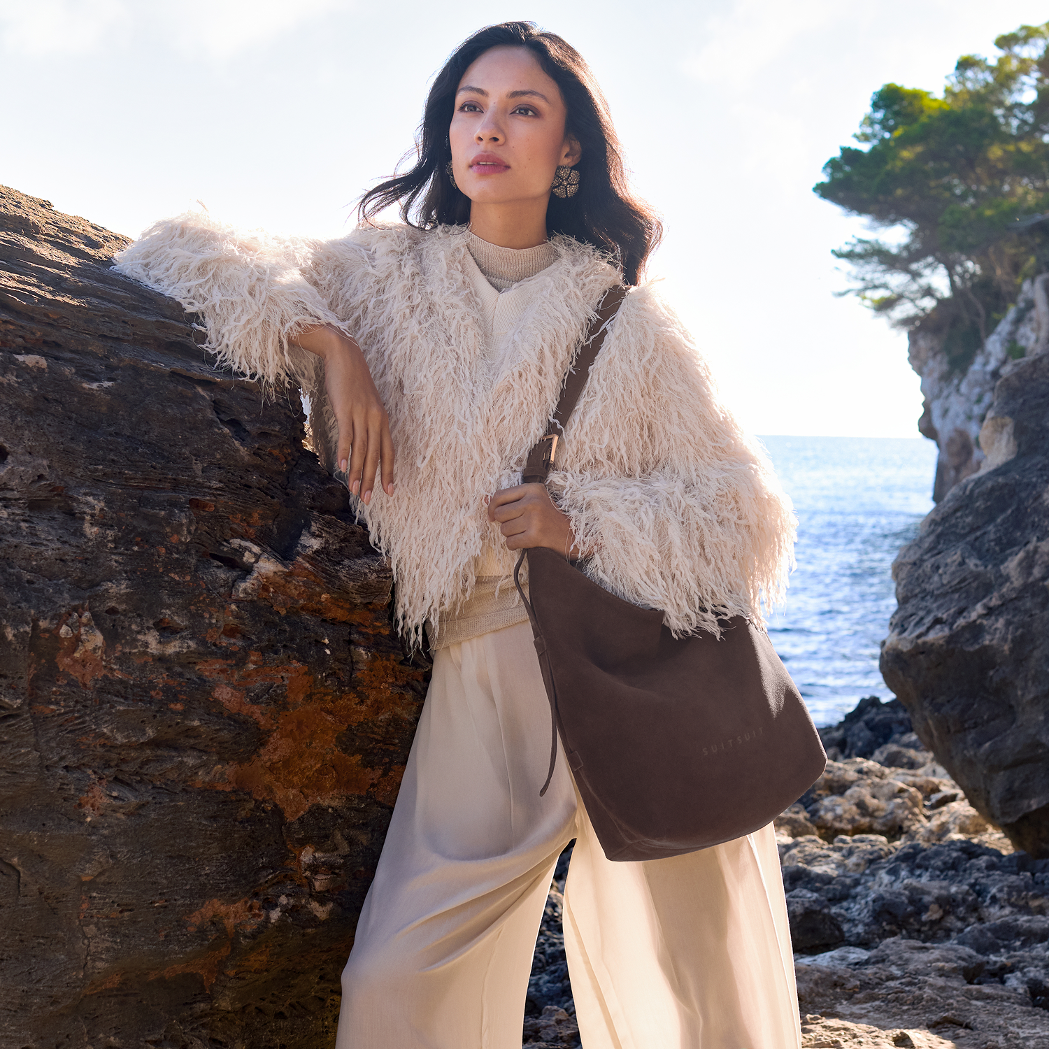 Fab Seventies Special Edition - Chocolate Brown - Slouchy Bag (Wildleder)