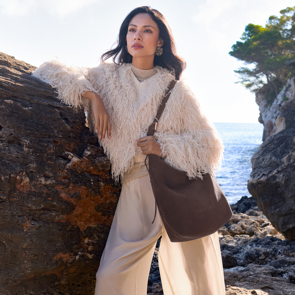 Fab Seventies Special Edition - Chocolate Brown - Slouchy Bag (Wildleder)