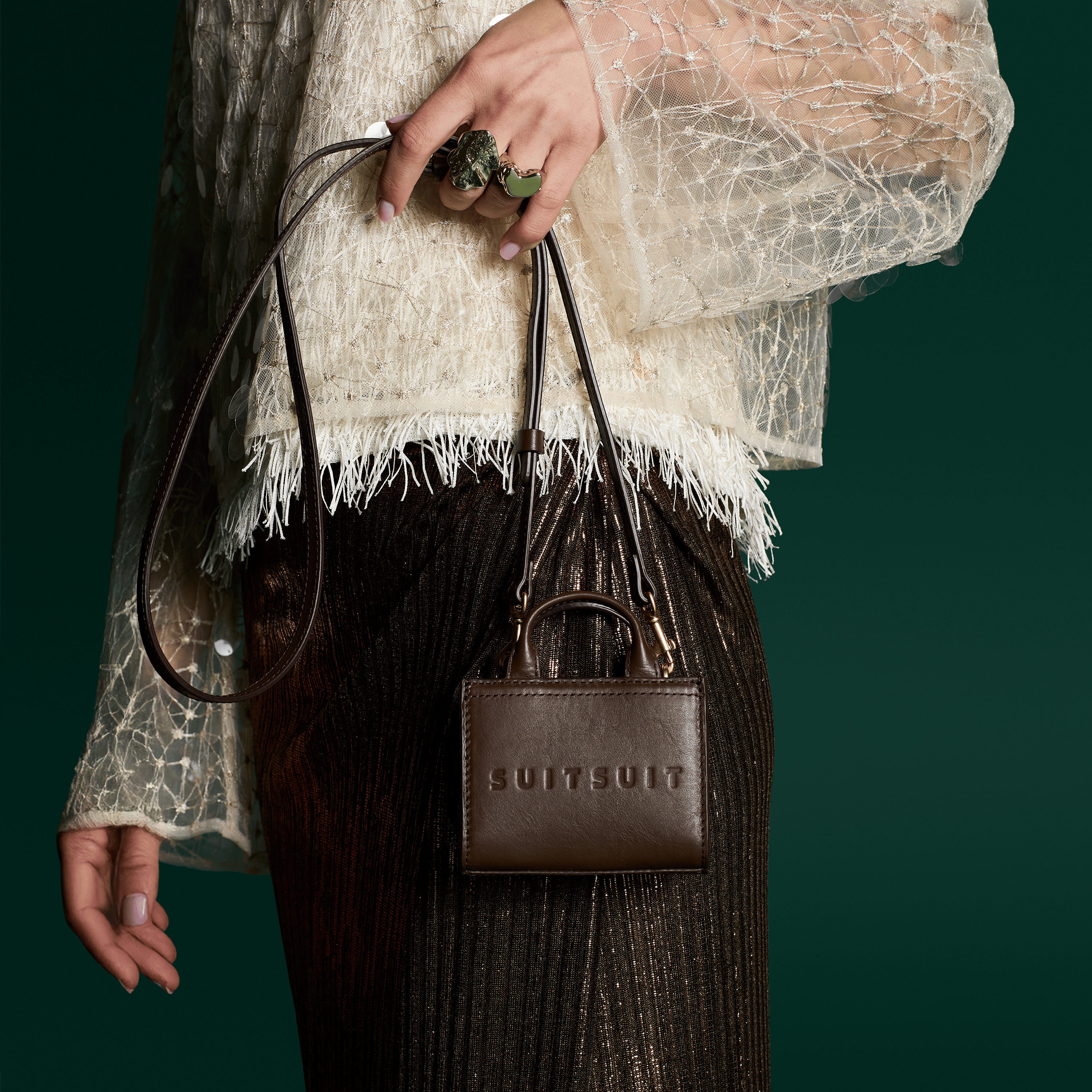 Fab Seventies Special Edition - Chocolate Brown - Micro Cross Body Bag (Glattes Leder)