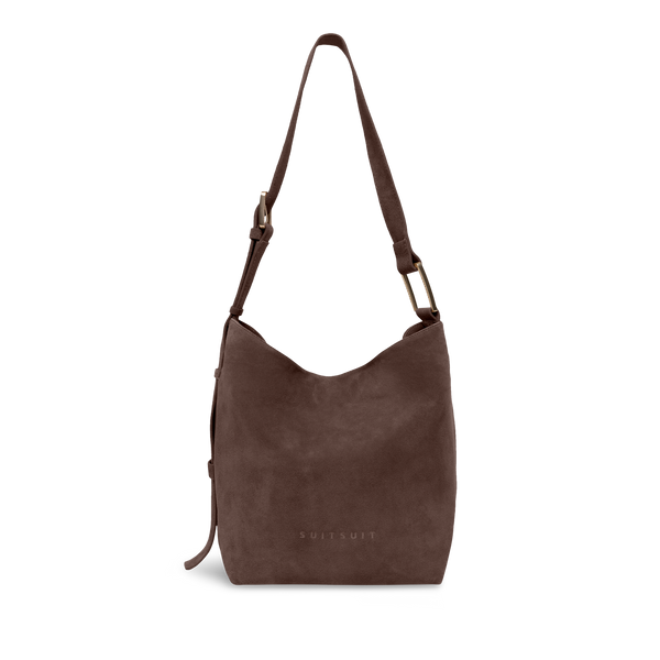 Serenity - Chocolate Brown - Slouchy Bag (Wildleder)