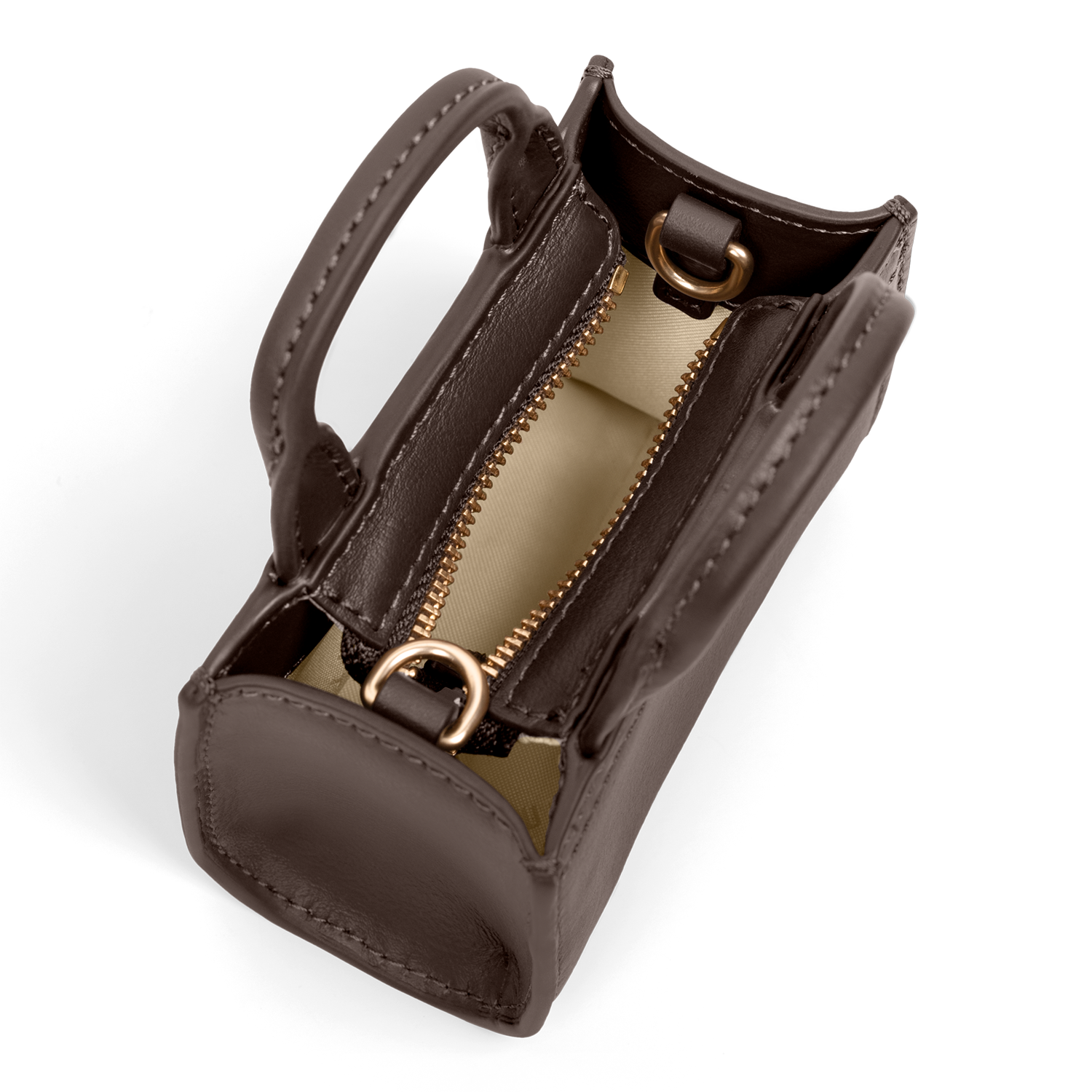 Serenity - Chocolate Brown - Micro Cross Body Bag (Glattes Leder)