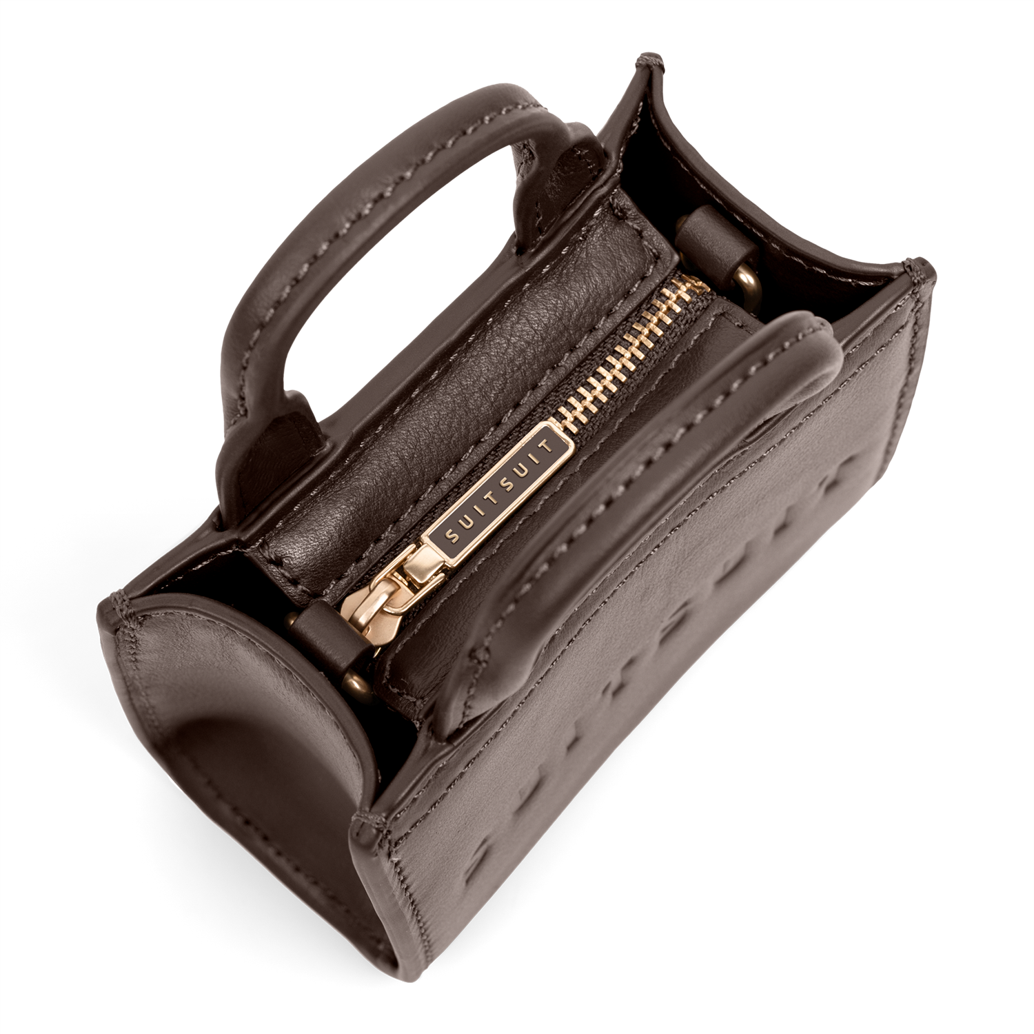 Serenity - Chocolate Brown - Micro Cross Body Bag (Glattes Leder)
